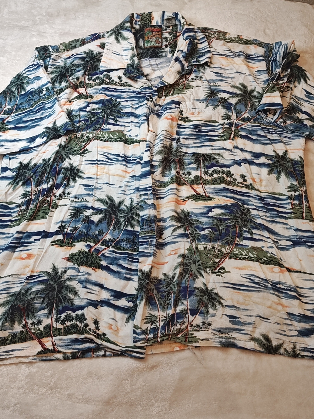 Vintage Pineapple Connections Shirt Men XL Hawaiian Palm Tree Beach Aloha #82